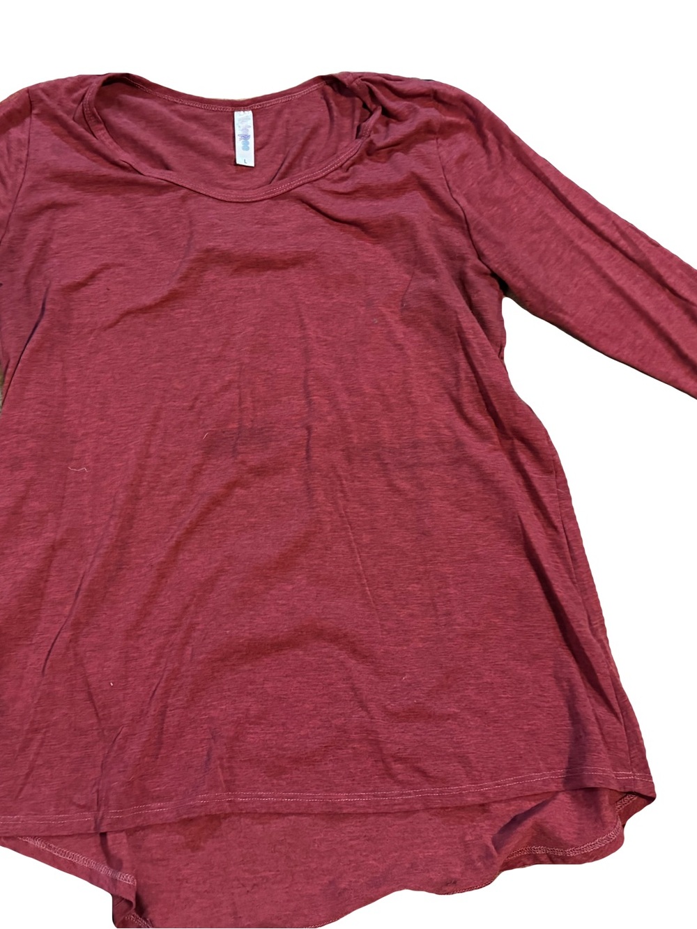 LuLaRoe Women’s Long Sleeve Scoop Neck Top - Burgundy